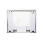 reverse of LED mirror showing the bluetooth speakers, heating pad and cabling