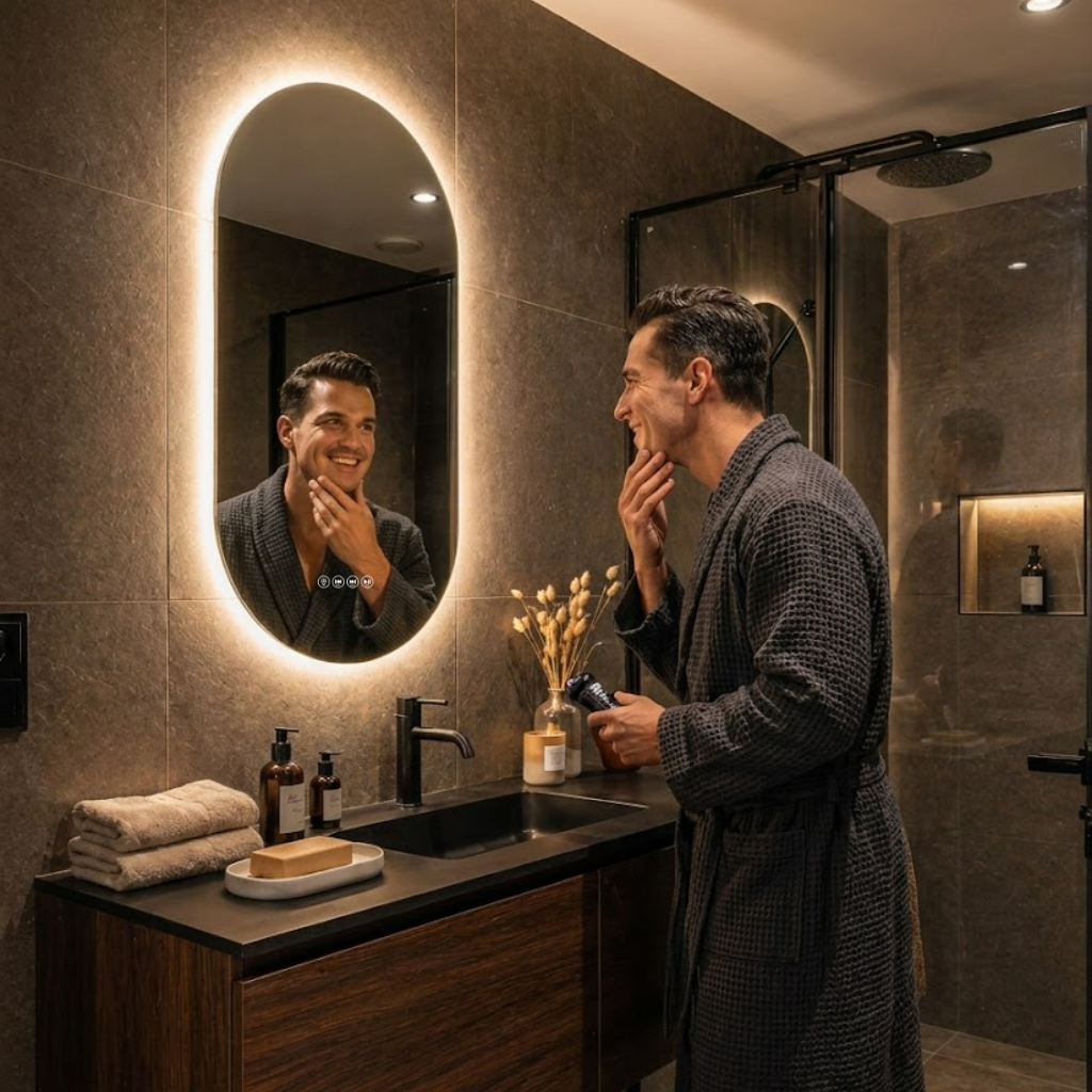 Nexus Oval LED Smart Mirror 💫 Sleek, Elegant Design – Lunarglow